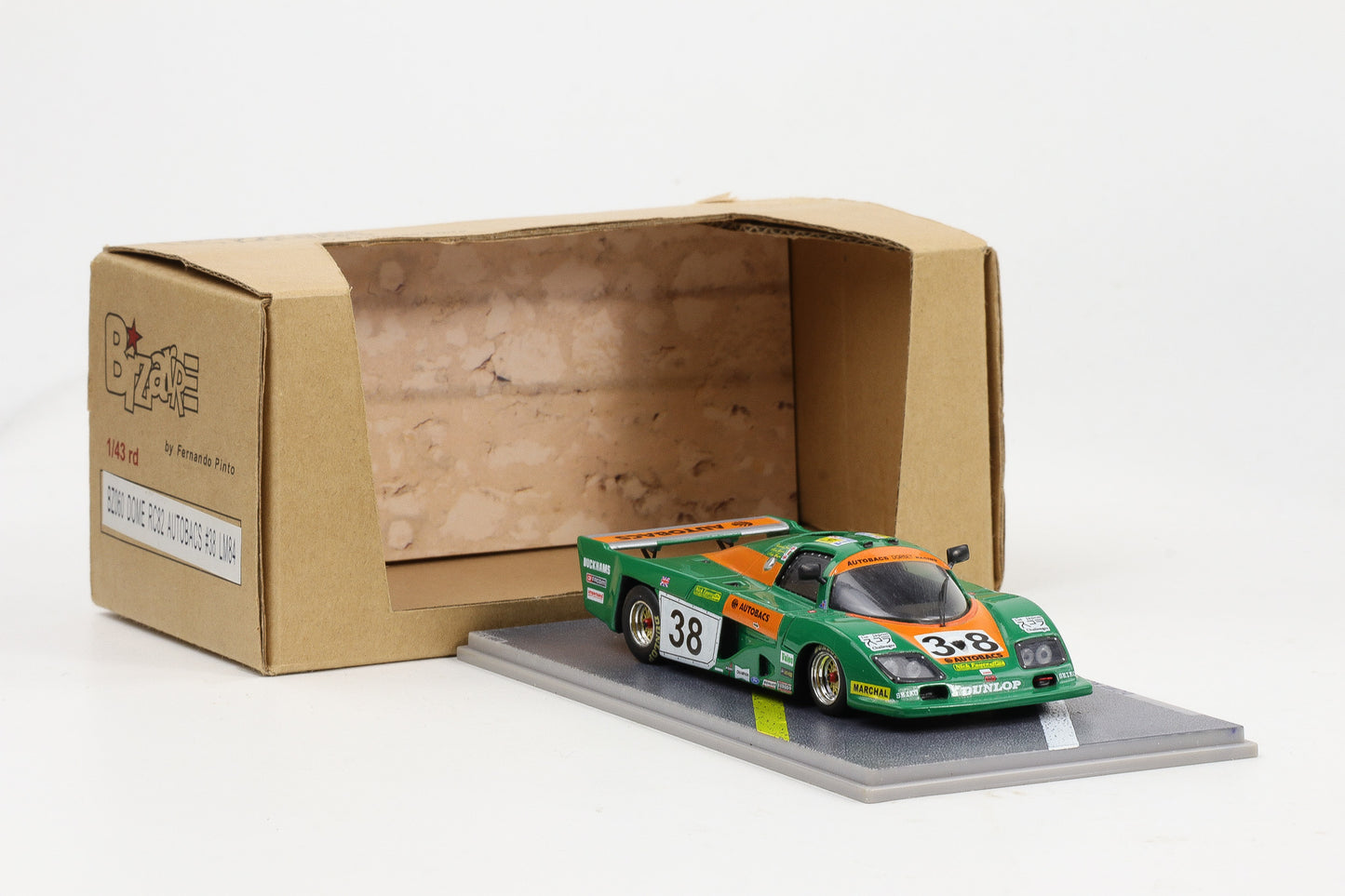 1:43Bizarre Minimax DOME Autobacs RC82 #38 Le Man 1984 grün-orange
