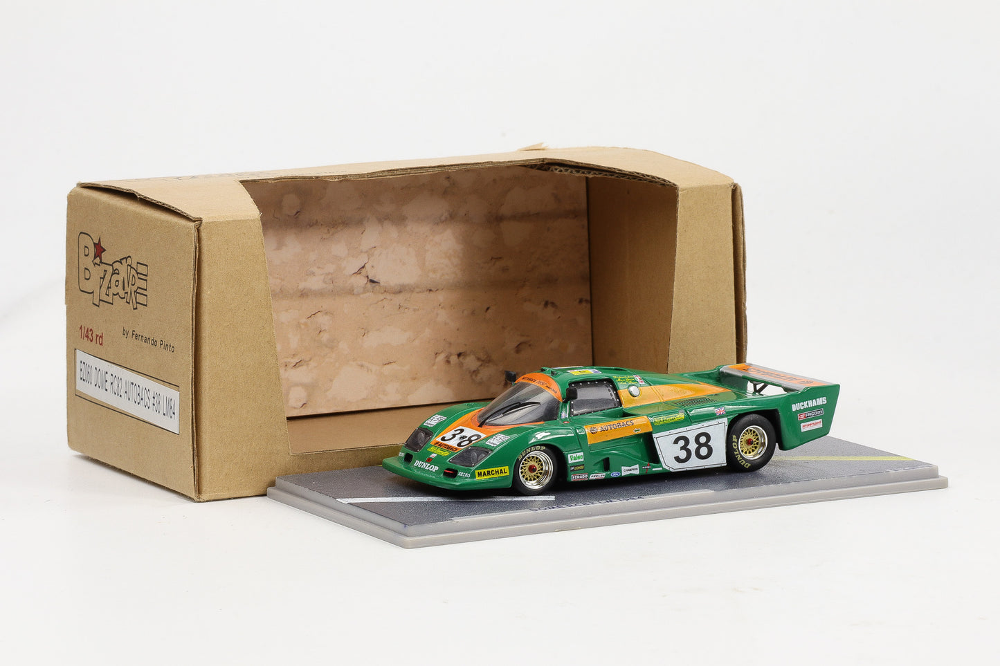 1:43Bizarre Minimax DOME Autobacs RC82 #38 Le Man 1984 grün-orange