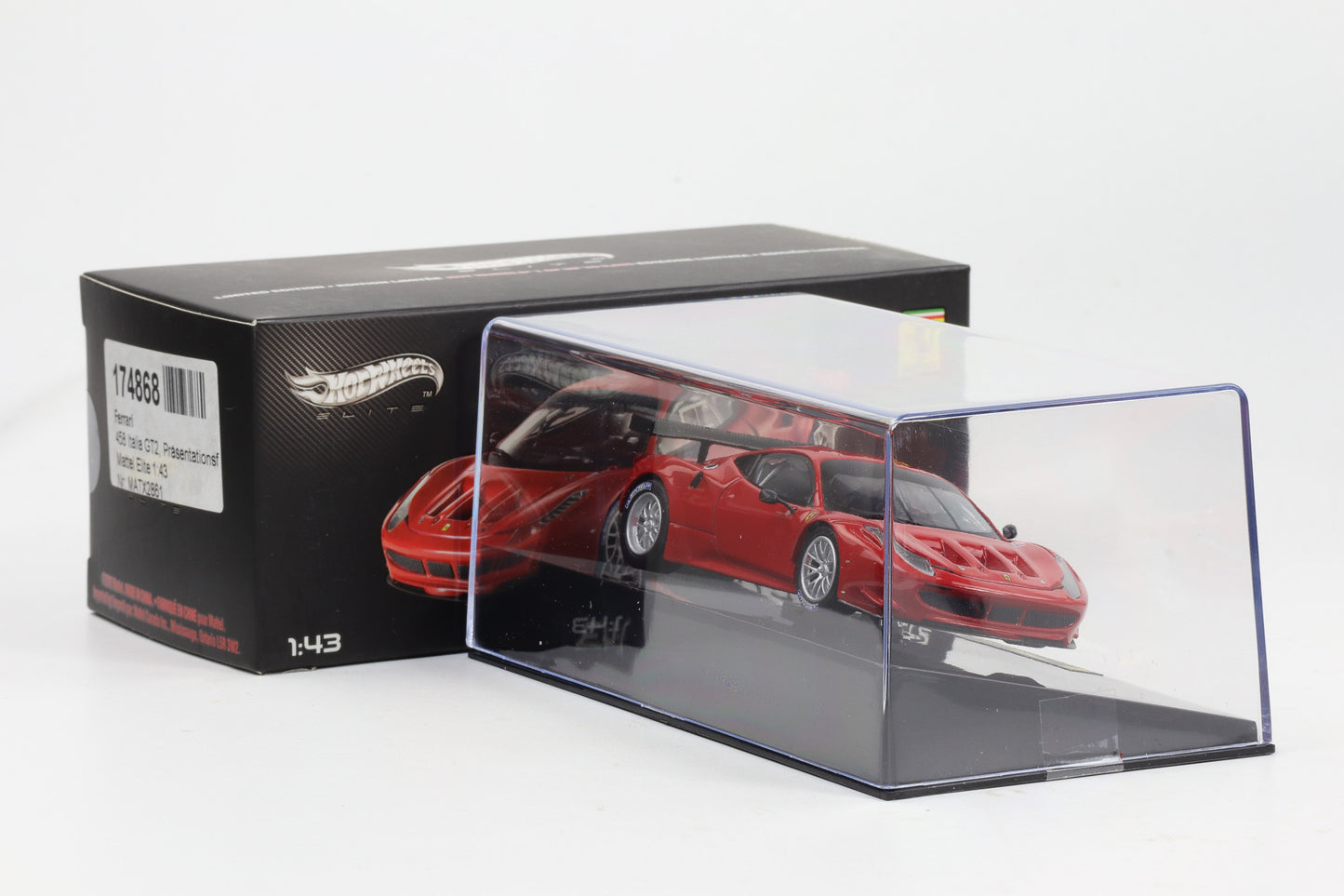 1:43 Hot Wheels Elite Ferrari 458 Italia GT2 rot X2861