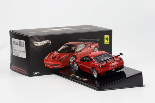 1:43 Hot Wheels Elite Ferrari 458 Italia GT2 rot X2861