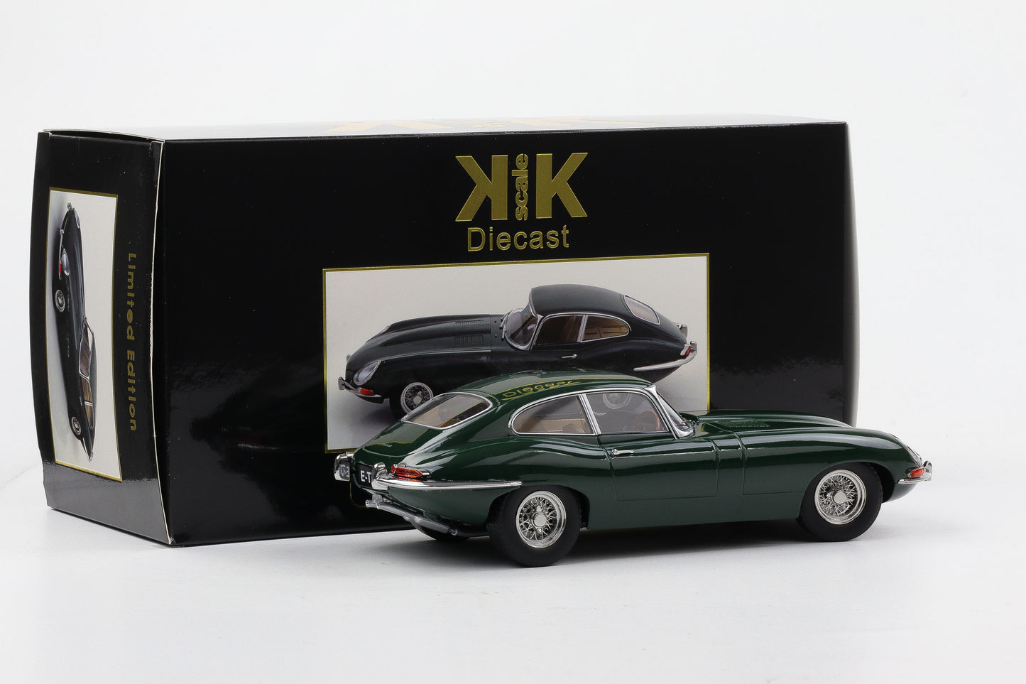 1:18 KK Scale Jaguar E-Type Coupe MK1 Series 1 1961 RHD green metallic diecast