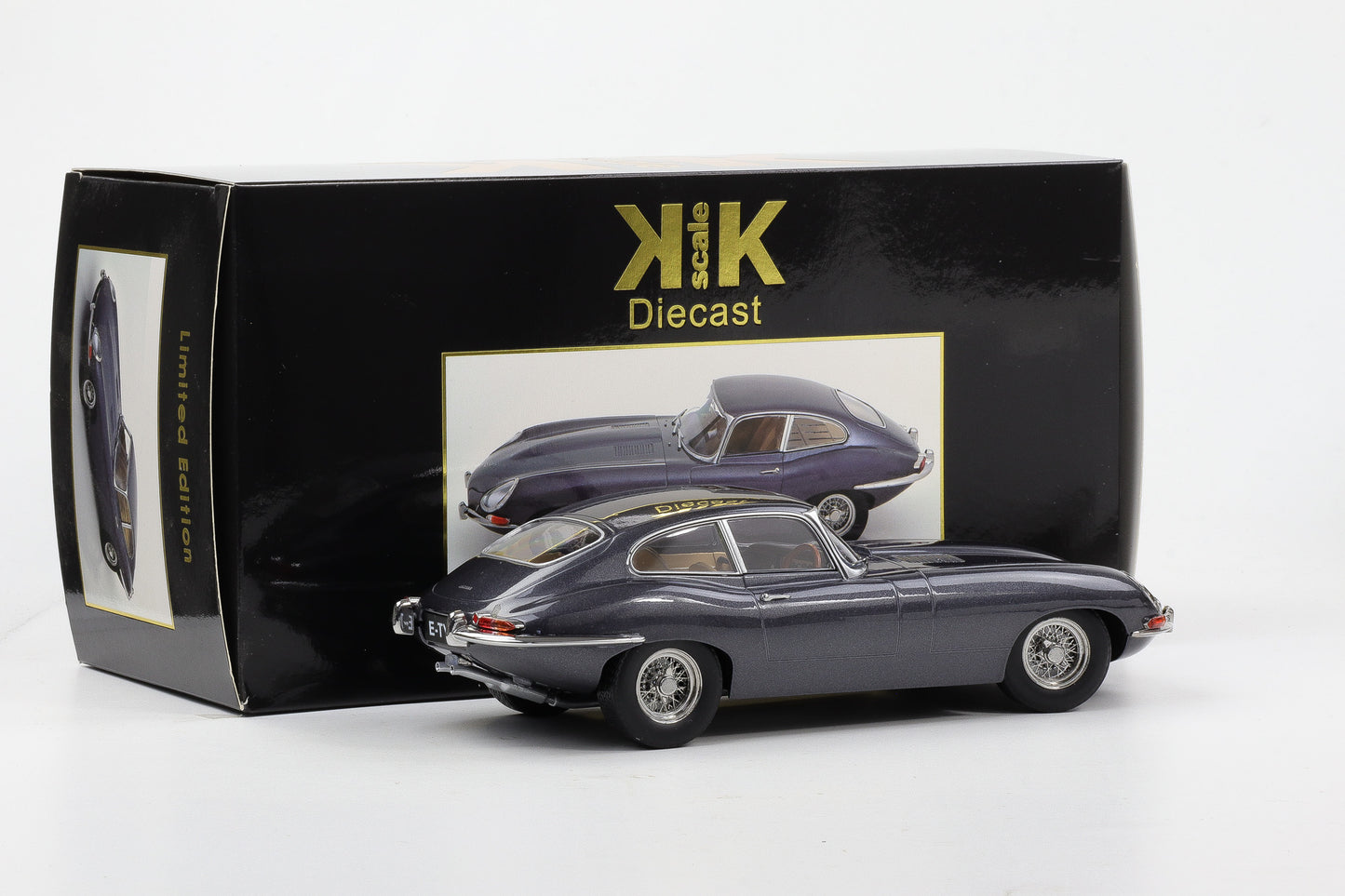 1:18 KK Scale Jaguar E-Type Coupe MK1 Series 1 1961 RHD metallic grey diecast