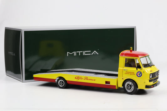 1:18 Mitica Alfa Romeo A12 F12 Car Hauler Abschleppwagen LKW 1977 gelb