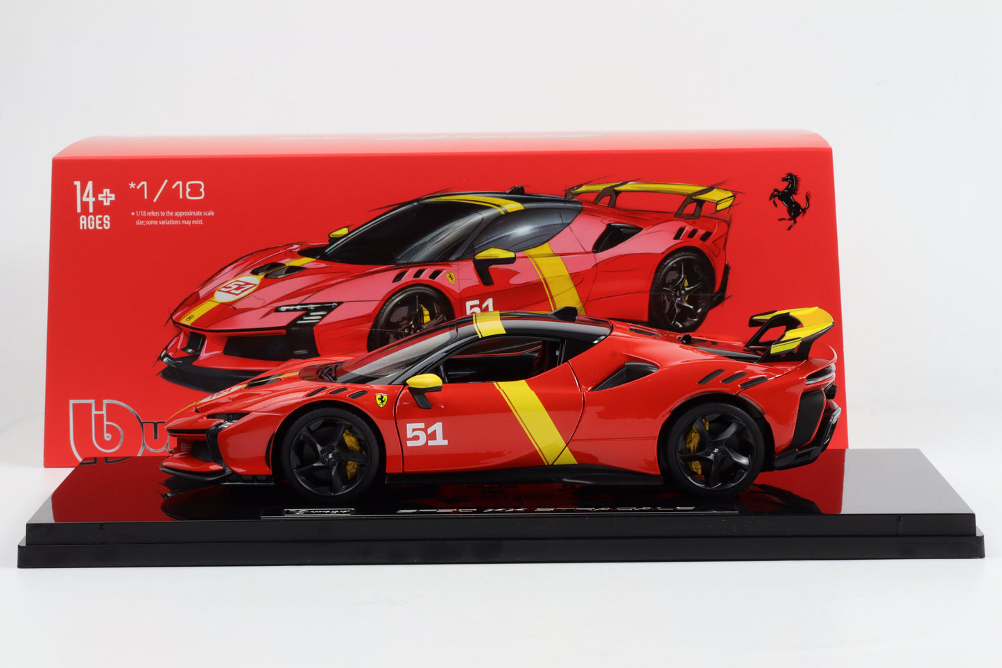 1:18 BBURAGO SF90 XX #51 24h LeMans Sieger Design 2024 with SHOWCASE
