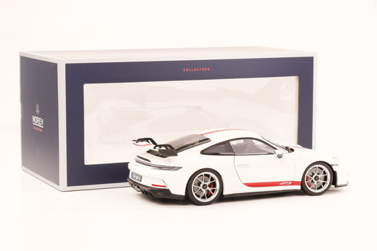 1:18 Norev Porsche 911 992 GT3 weiss opening roter Streifen mit Schrift 2021 187306