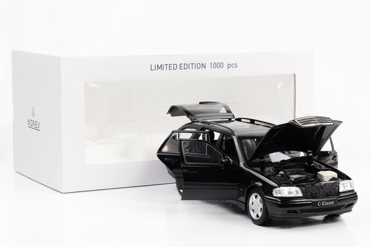 1:18 Mercedes-Benz C200 T-Modell Kombi S202 1997 Obsidianschwarz-metallic Norev limited