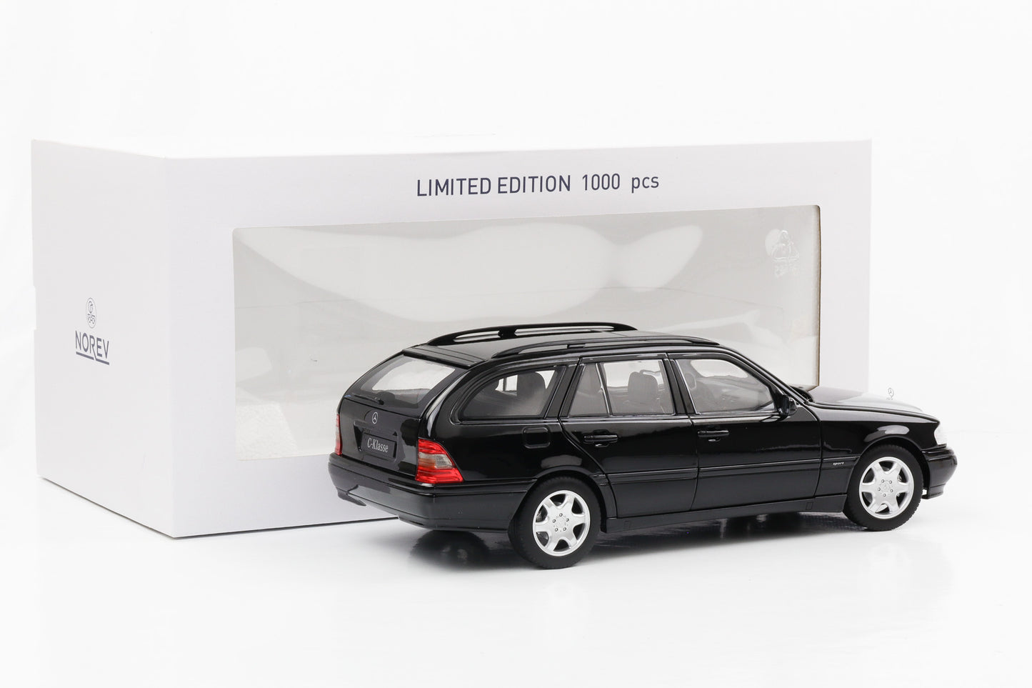 1:18 Mercedes-Benz C200 T-Modell Kombi S202 1997 Obsidianschwarz-metallic Norev limited