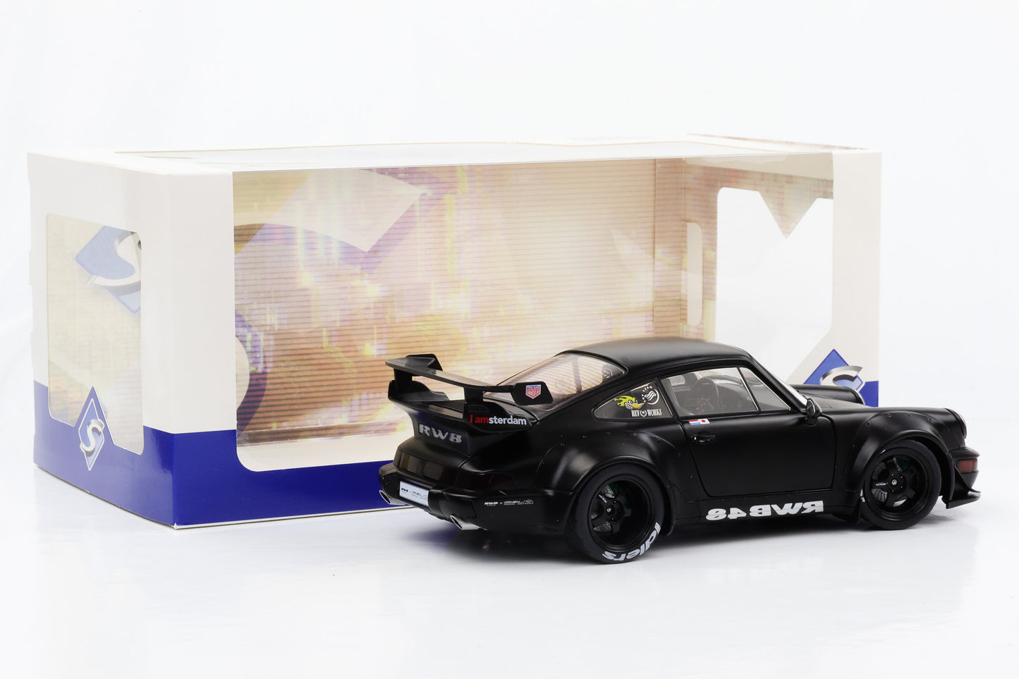 1:18 Solido Porsche 911 964 RWB Rauh-Welt "Darth-Vader" 2016 mattschwarz