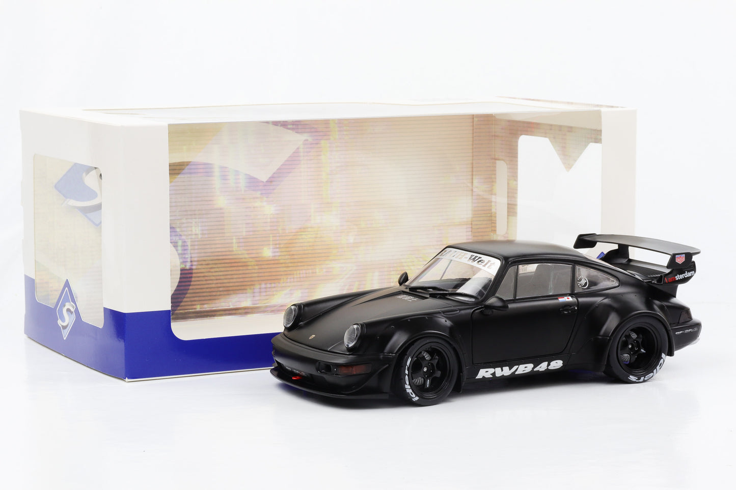 1:18 Solido Porsche 911 964 RWB Rauh-Welt "Darth-Vader" 2016 mattschwarz