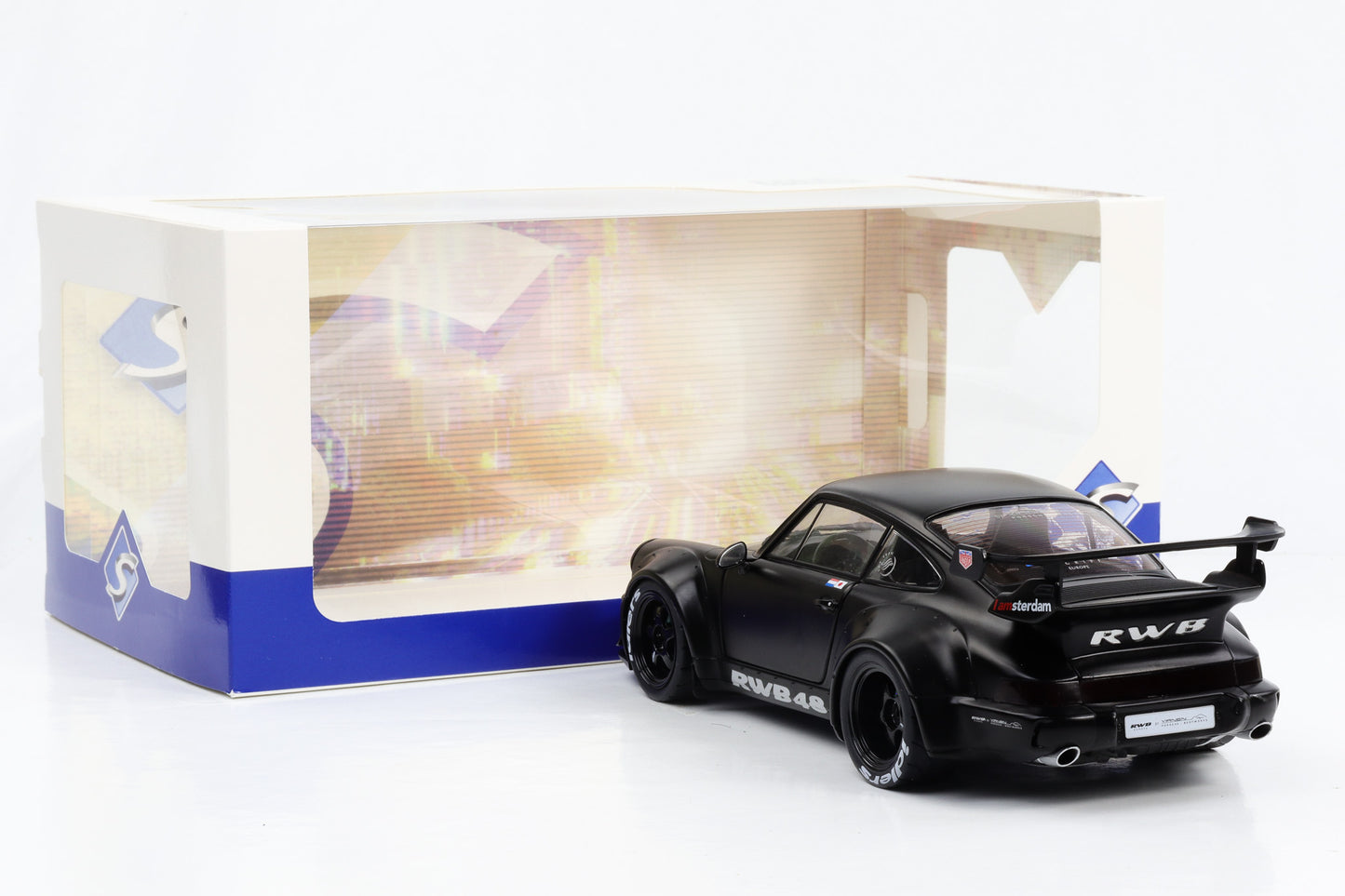 1:18 Solido Porsche 911 964 RWB Rauh-Welt "Darth-Vader" 2016 mattschwarz
