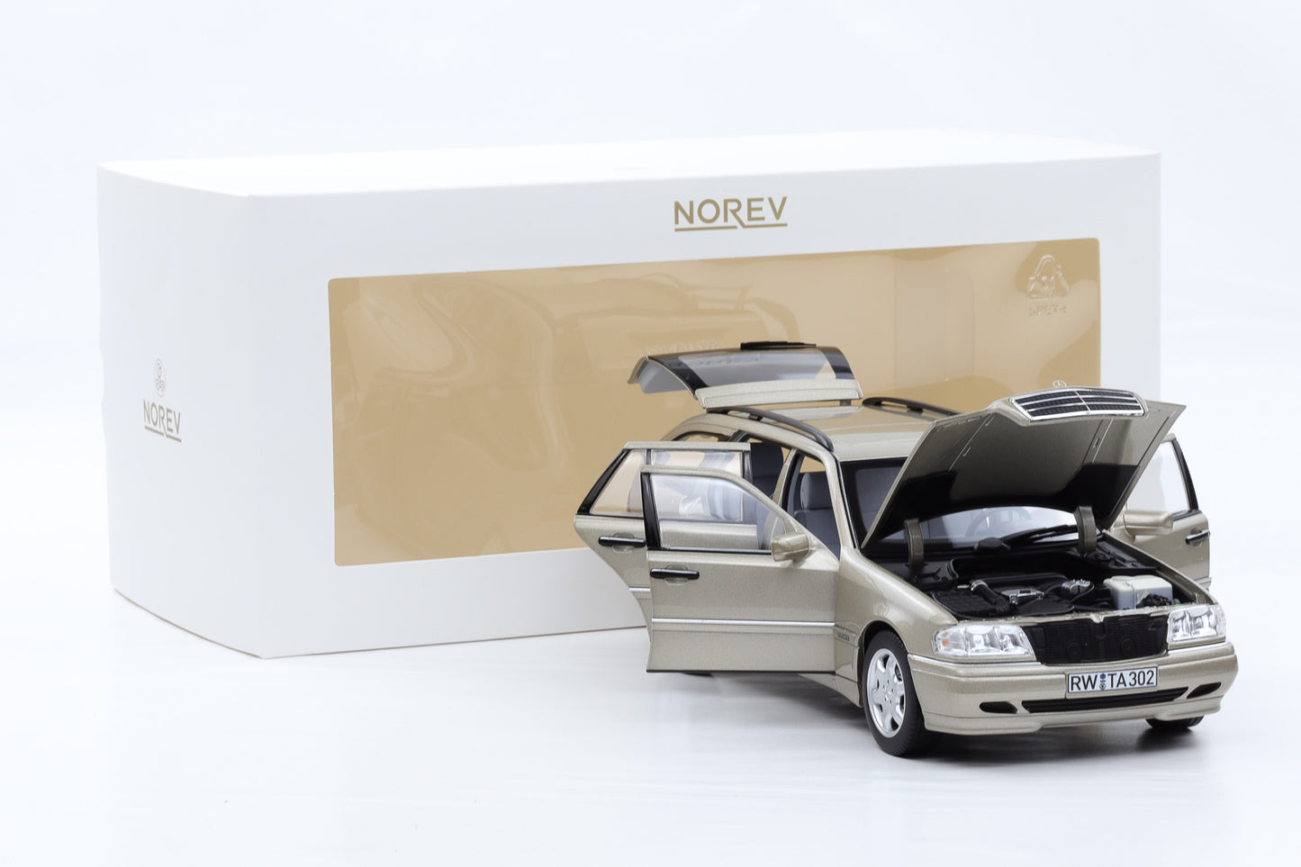 1:18 Norev Mercedes-Benz C Class T-Modell smokesilver Kombi S202 1997 183388