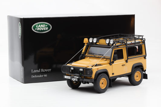 1:18 Kyosho Land Rover Defender 90 gelb mit Zubehör / ohne Camel 08901CT