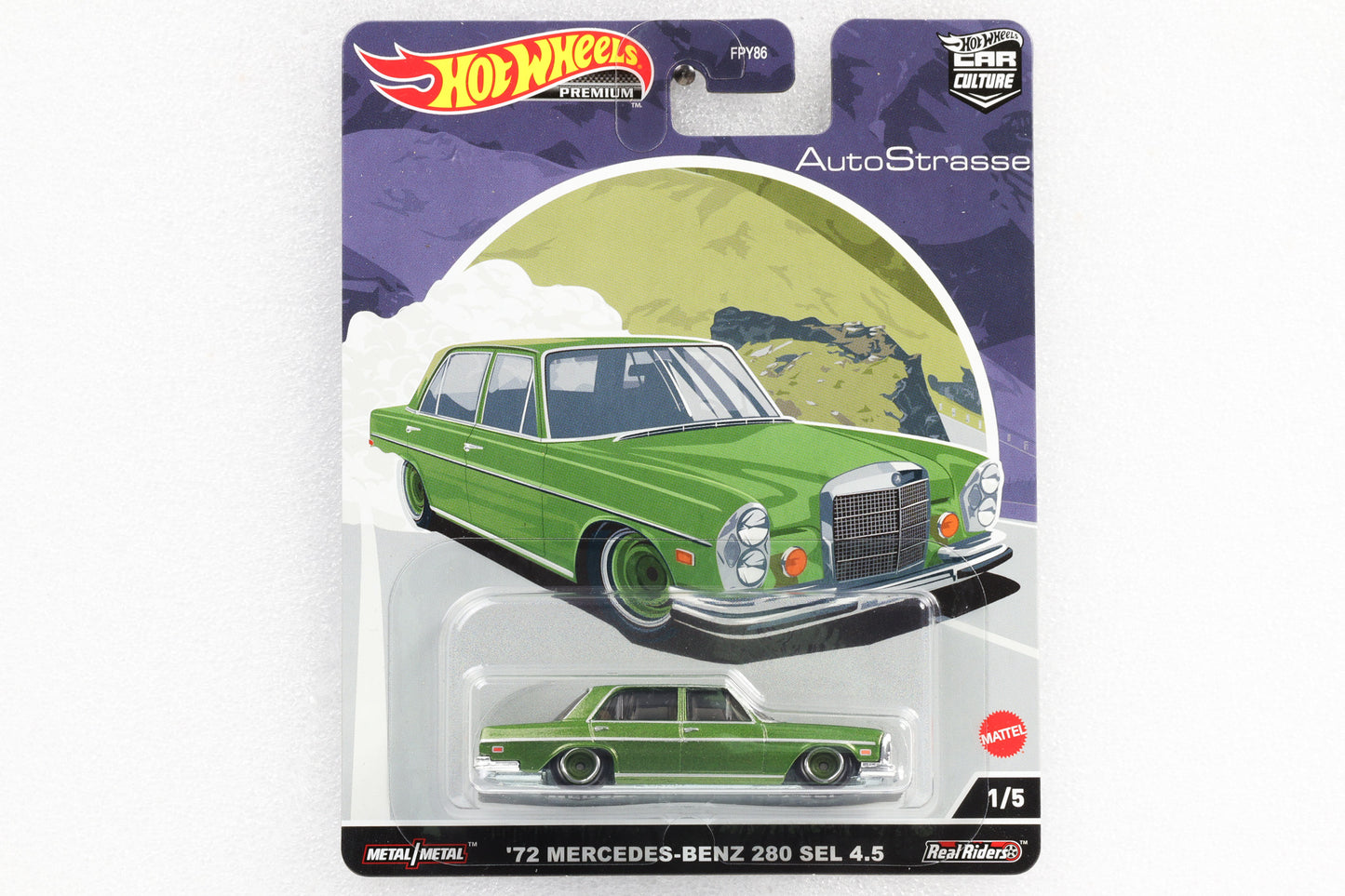 1:64 Hot Wheels Premium '72 Mercedes-Benz 280 SEL 4.5 Car Culture AutoStrasse