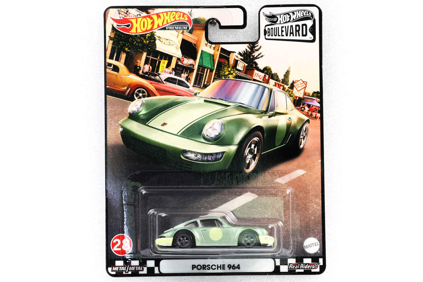 1:64 Hot Wheels Premium Porsche 964 metallic-grün Boulevard