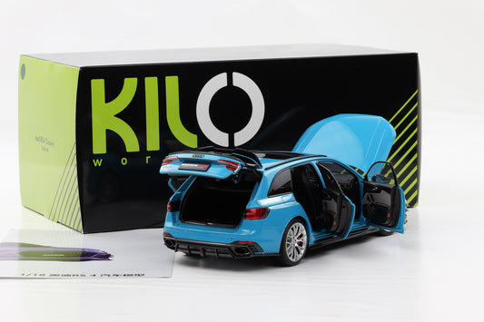 1:18 NZG Audi A4 Rs4 Darwin Pro (B9) Avant Sw 2020 Blue Met