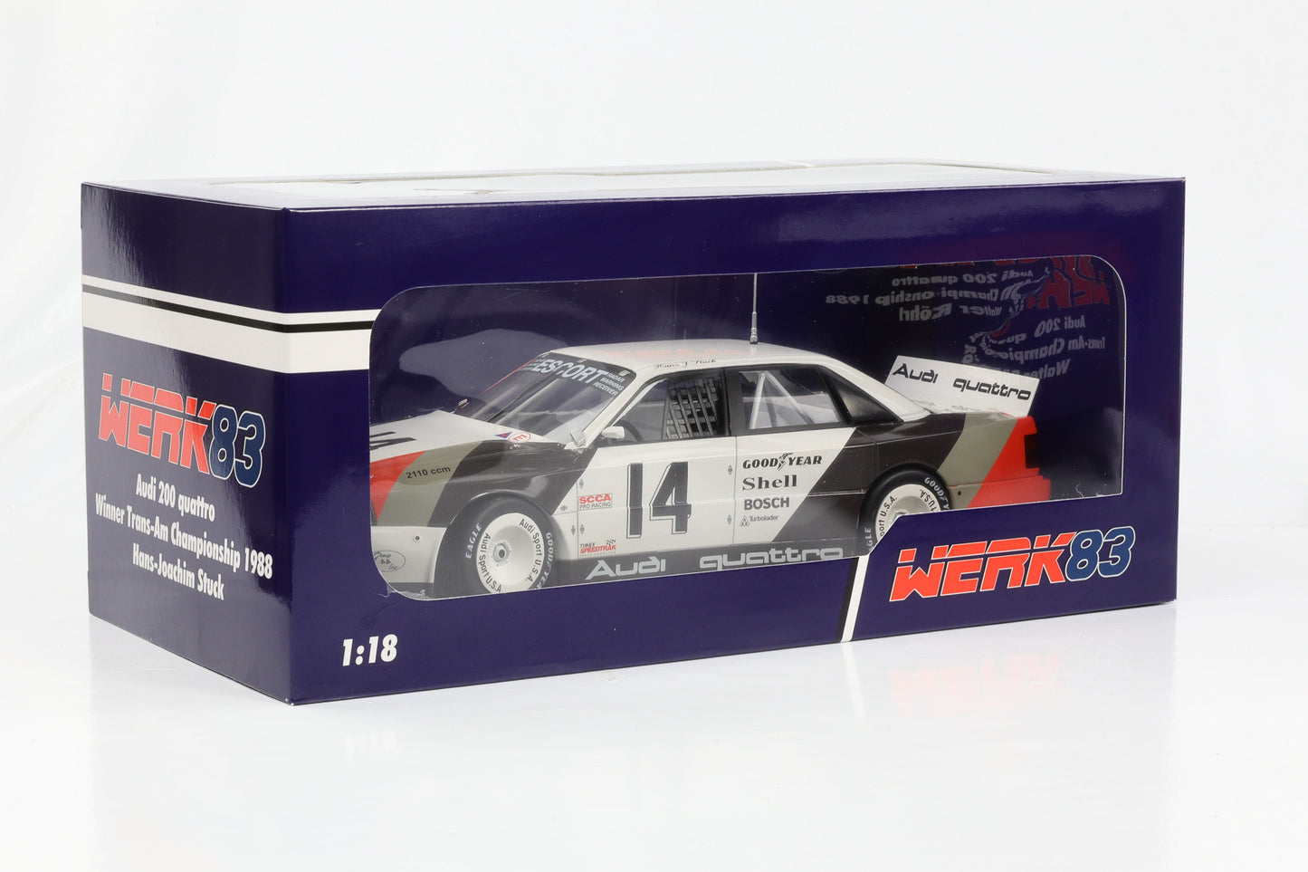 1:18 Audi 200 Quattro#14 Cleveland Trans-Am 1988 Sieger Stuck Werk83