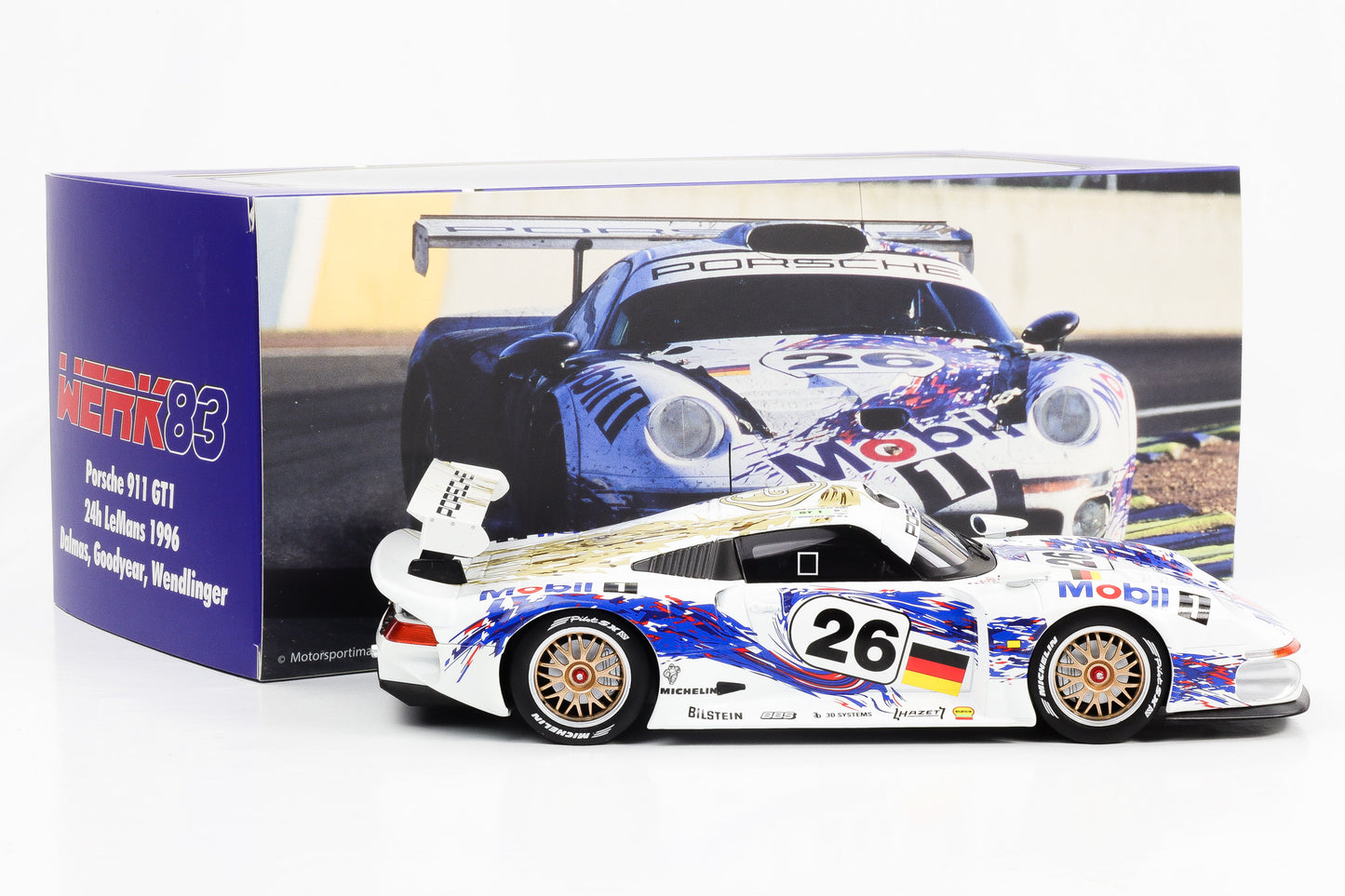 1:18 Werk83 Porsche 911 GT1 #26 Dalmas, Goodyear, Wendlinger 3rd 24h Le Mans 1996