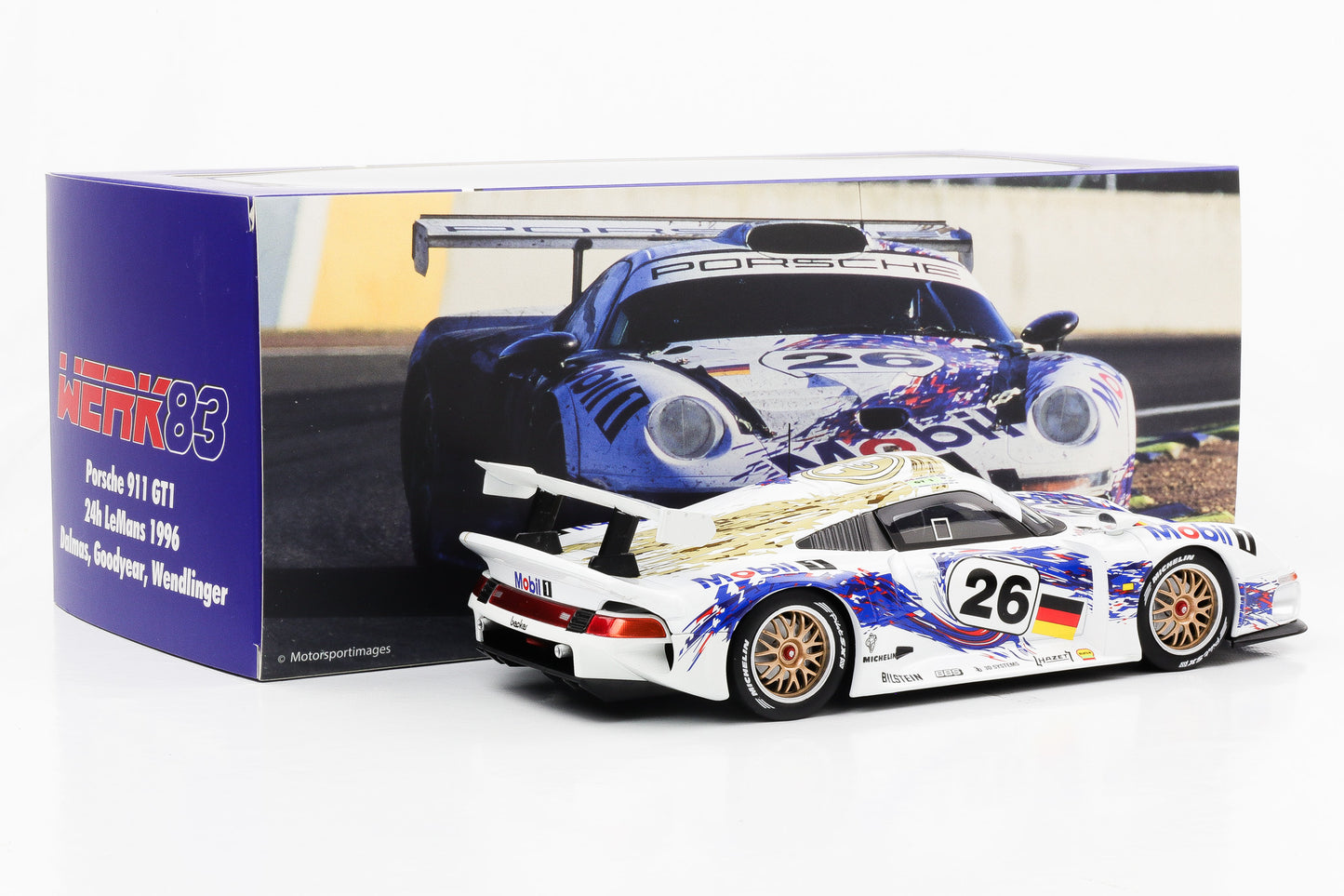 1:18 Werk83 Porsche 911 GT1 #26 Dalmas, Goodyear, Wendlinger 3rd 24h Le Mans 1996