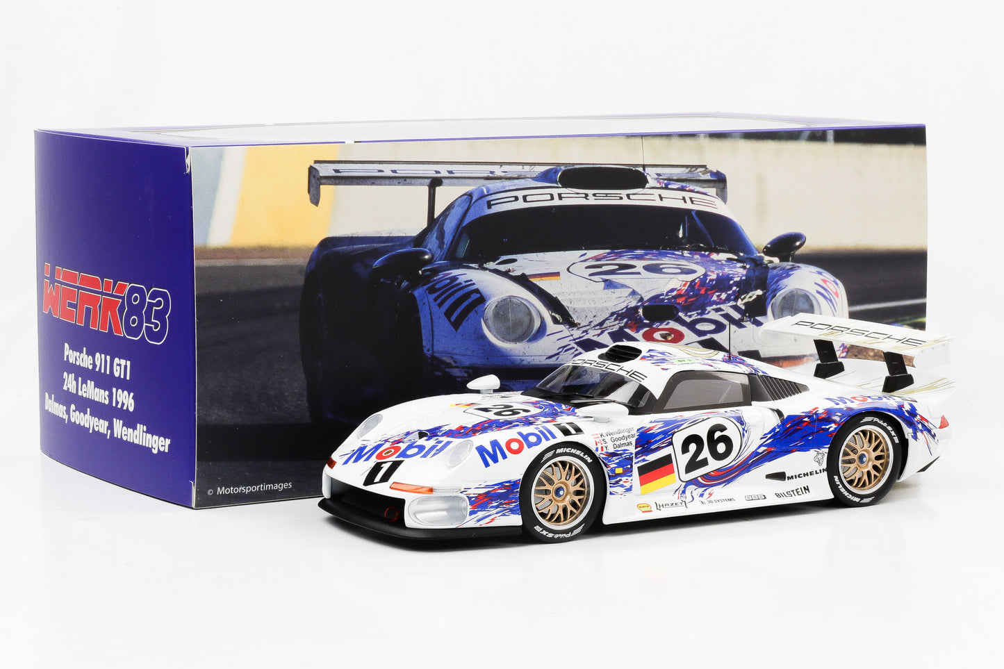 1:18 Werk83 Porsche 911 GT1 #26 Dalmas, Goodyear, Wendlinger 3rd 24h Le Mans 1996