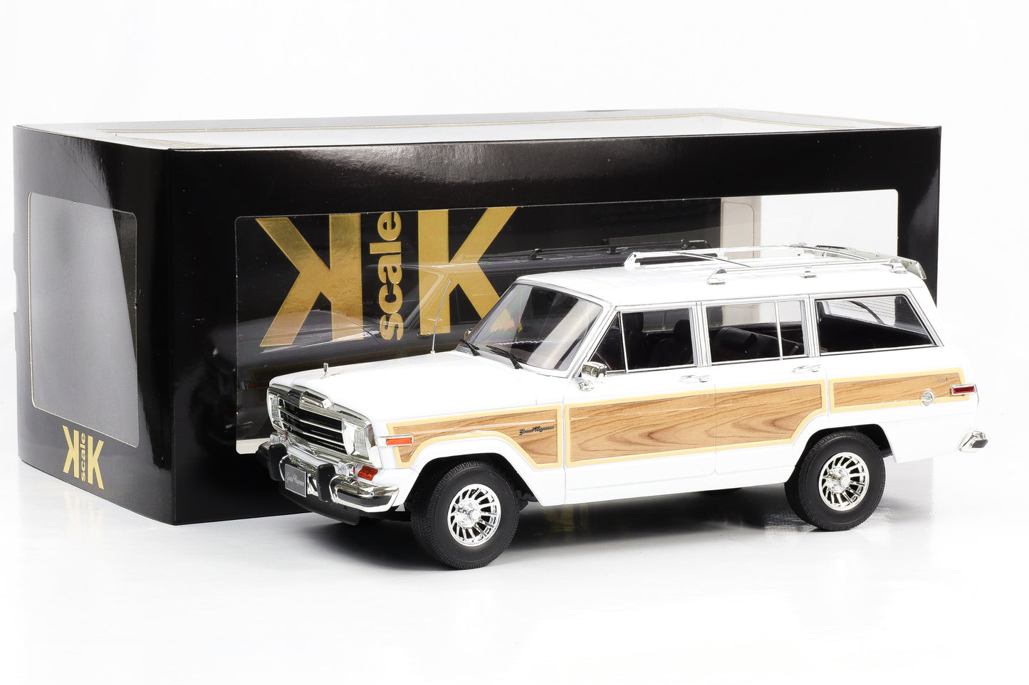 1:18 KK-Scale Jeep Grand Wagoneer 1989 weiß Holzoptik