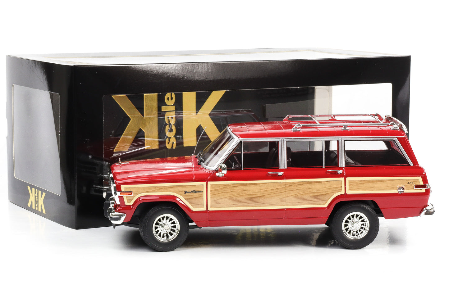 1:18 KK-Scale Jeep Grand Wagoneer 1989 rot Holzoptik diecast
