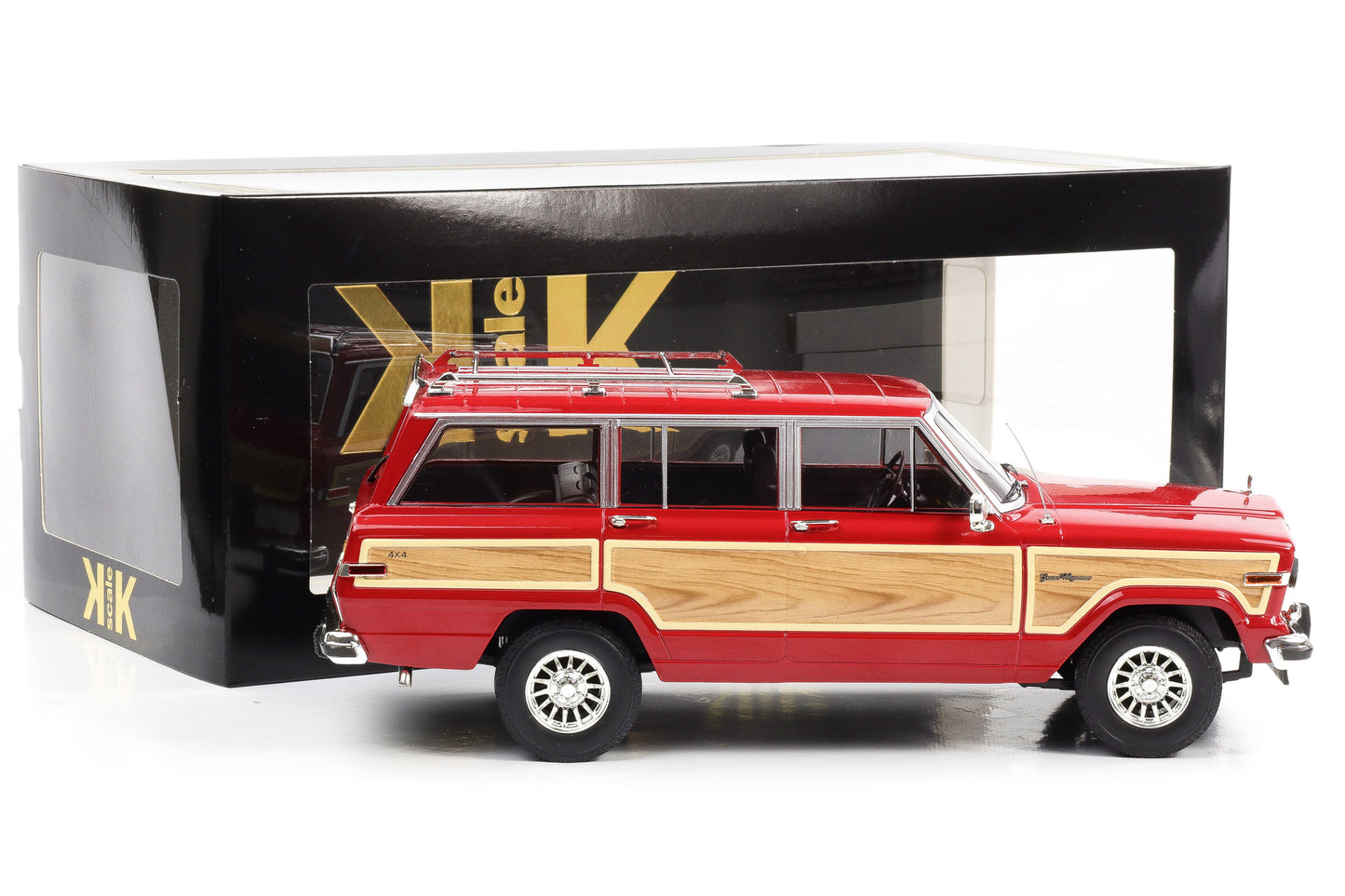 1:18 KK-Scale Jeep Grand Wagoneer 1989 rot Holzoptik diecast