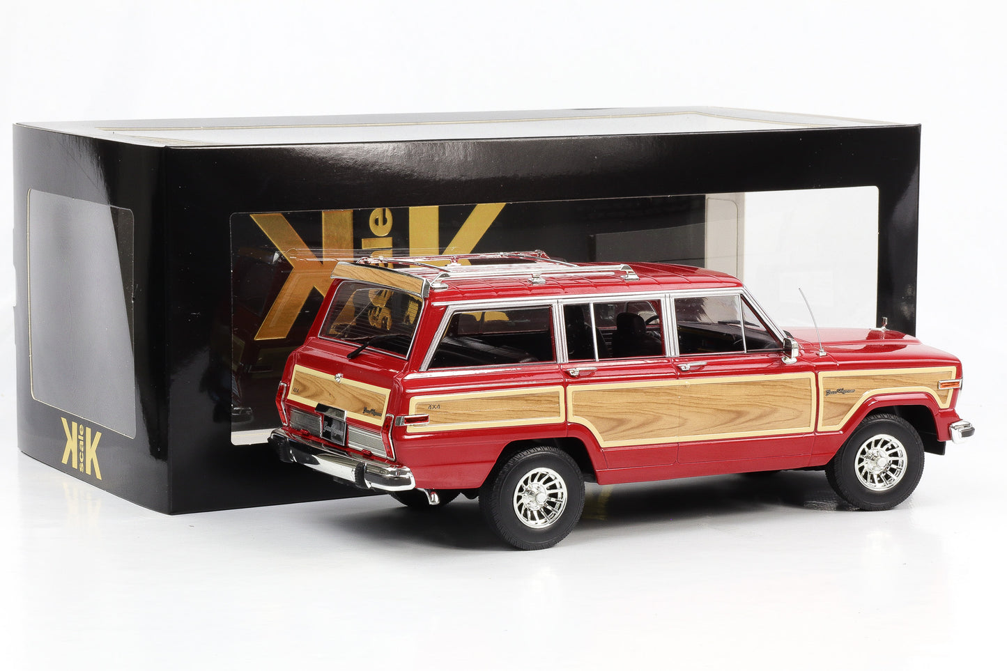 1:18 KK-Scale Jeep Grand Wagoneer 1989 rot Holzoptik diecast
