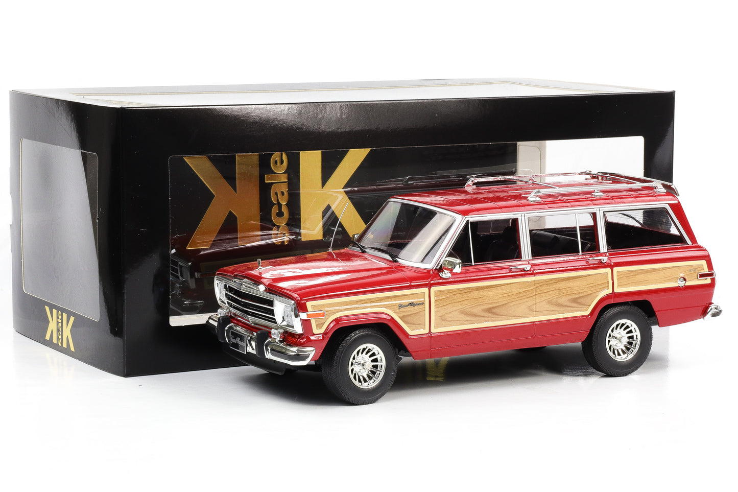 1:18 KK-Scale Jeep Grand Wagoneer 1989 rot Holzoptik diecast