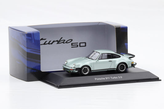 1:43 Spark Porsche 911 Turbo 3.0 Coupe silver-green metallic MAP Museum