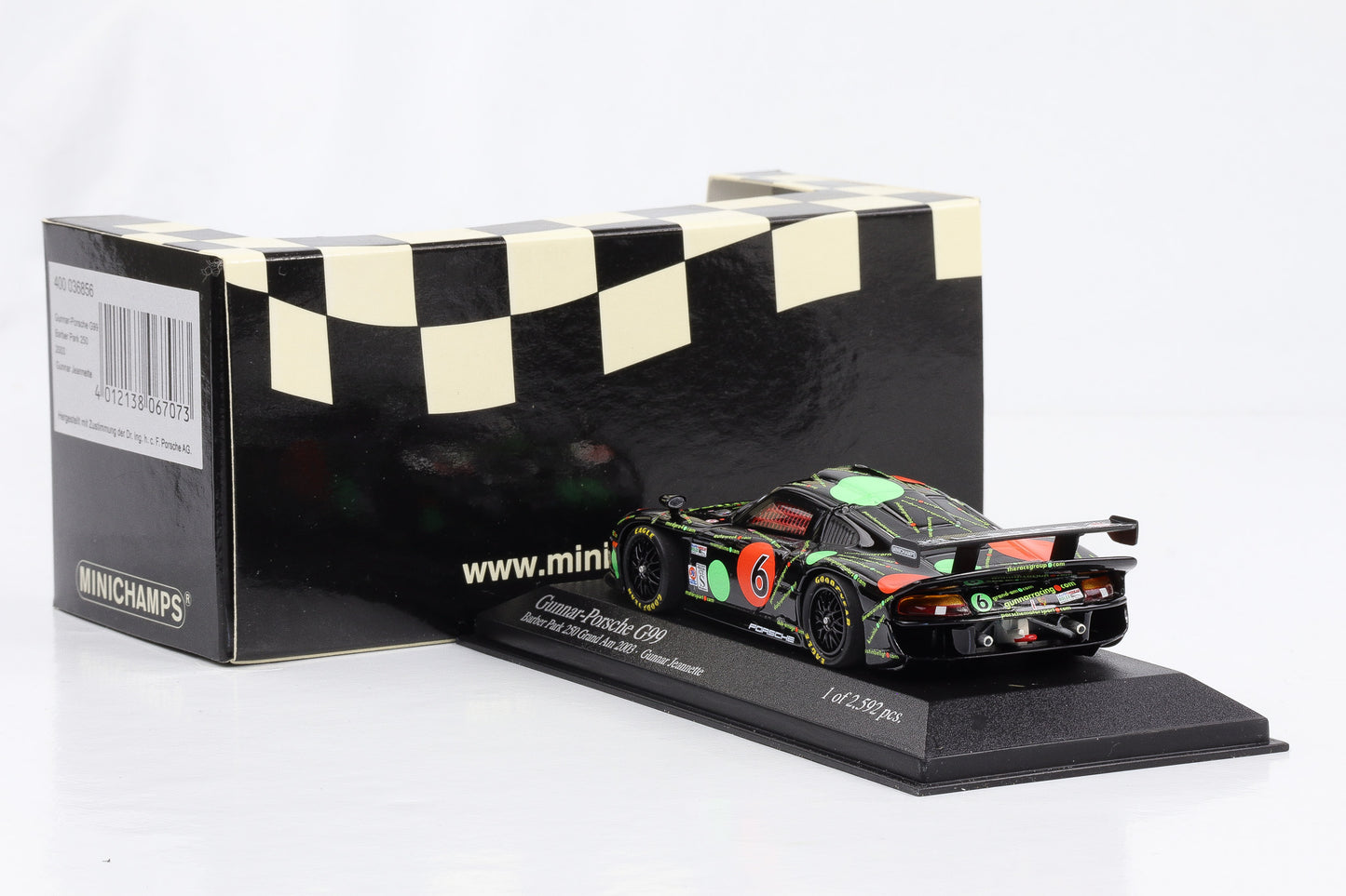1:43 Minichamps Gunnar-Porsche G99 #6 Barber Park 250 Grand Am 2003 Gunnar Jeanette