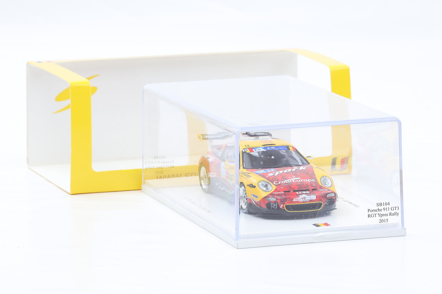 1:43 Spark Porsche 911 GT3 RGT #25 Dumas Giraudet Ypres Rally 2015 SB104