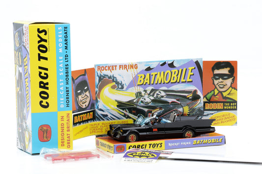 Corgi Toys Batmobile Rocket Firing Batmobile with Batman and Robin Nr. 267 Repro 1:50