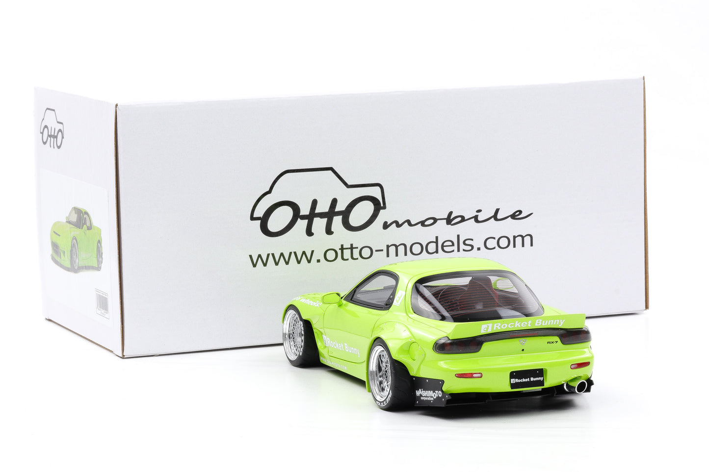 1:18 OTTOmobile Mazda RX-7 FD3S Rocket Bunny Aero V1 pearl green 2015 OT1155