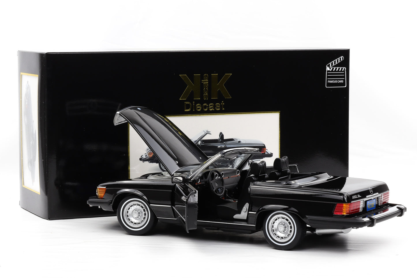 1:12 KK-Scale Mercedes-Benz 450 SL R107 American Gigolo mit Softtop opening diecast