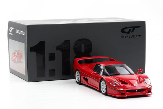 1:18 GT Spirit Ferrari F50 Twin Turbo V12 1995 Rosso Corsa Red mit Vitrine