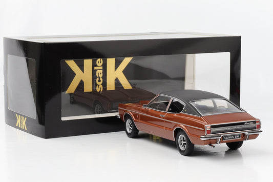 1:18 Ford Taunus GXL Coupe mit Vinyldach 1971 braunmetallic 1:18 KK-Scale