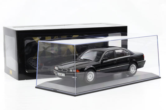 1:18 kk Scale BMW 740i E38 Serie 1 1994 schwarz metallic Diecast + Vitrine