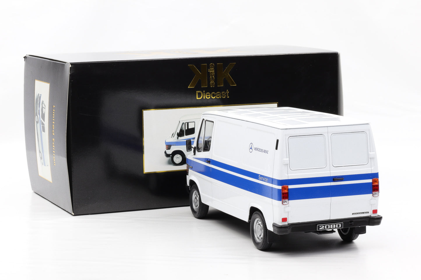 1:18 Mercedes-Benz 208 D Kastenwagen Transporter MB Service 1988 weiß KK-Scale