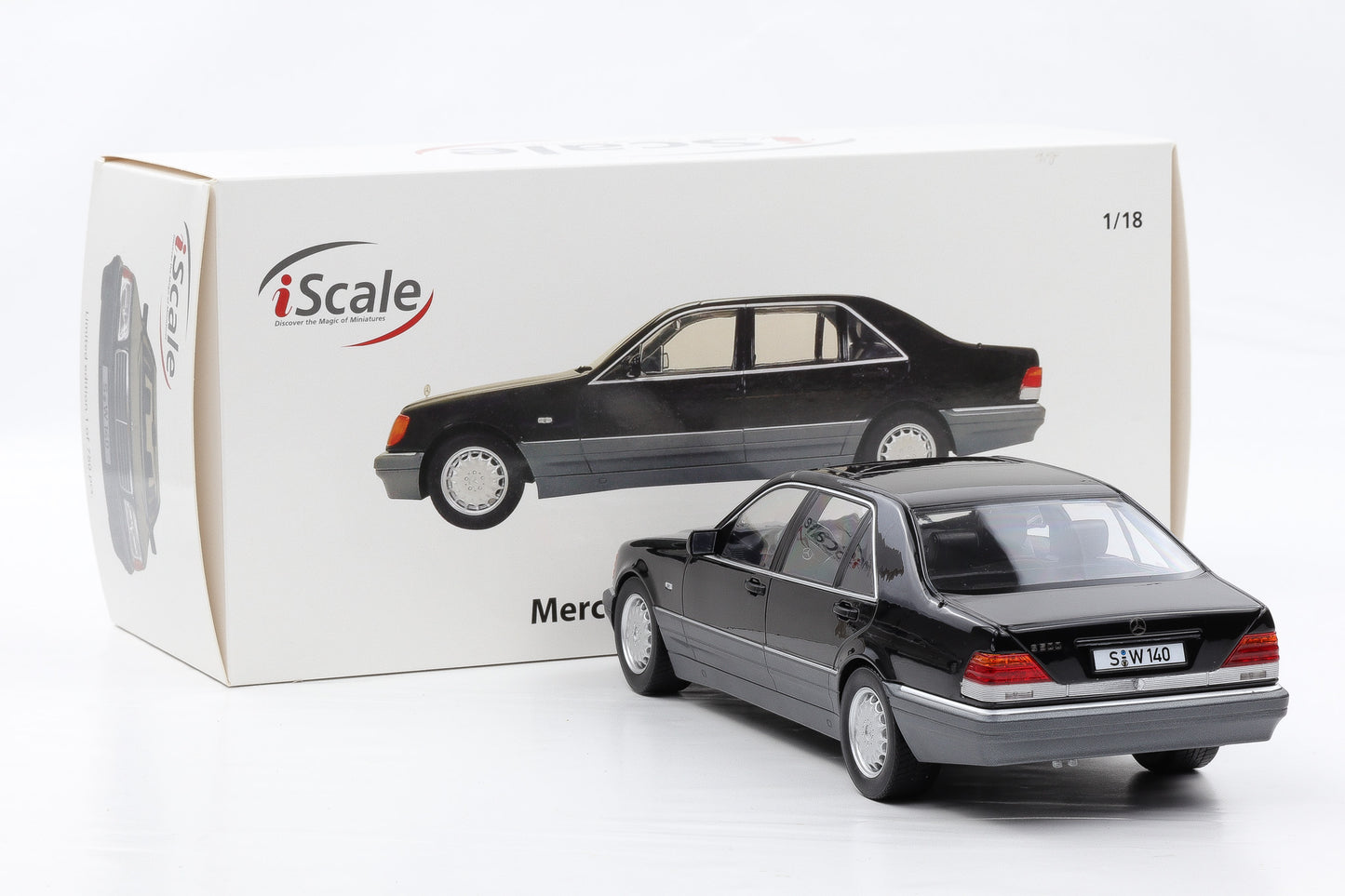1:18 iScale Mercedes-Benz S500 S-Klasse W140 schwarz 1994
