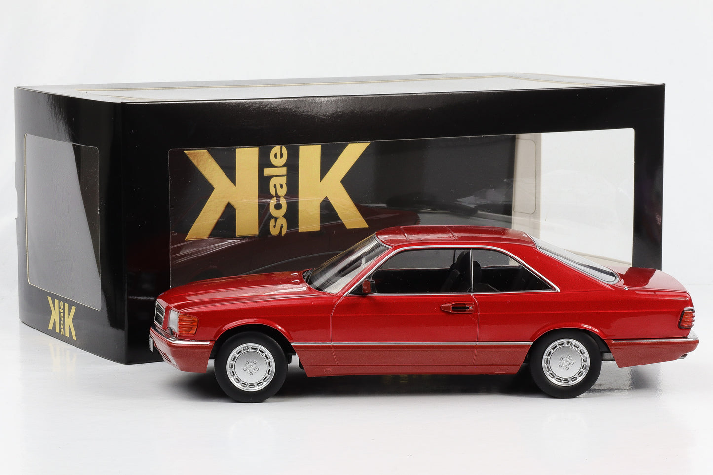 1:18 KK-Scale Mercedes-Benz 500 SEC Coupe C126 1987 rot metallic diecast