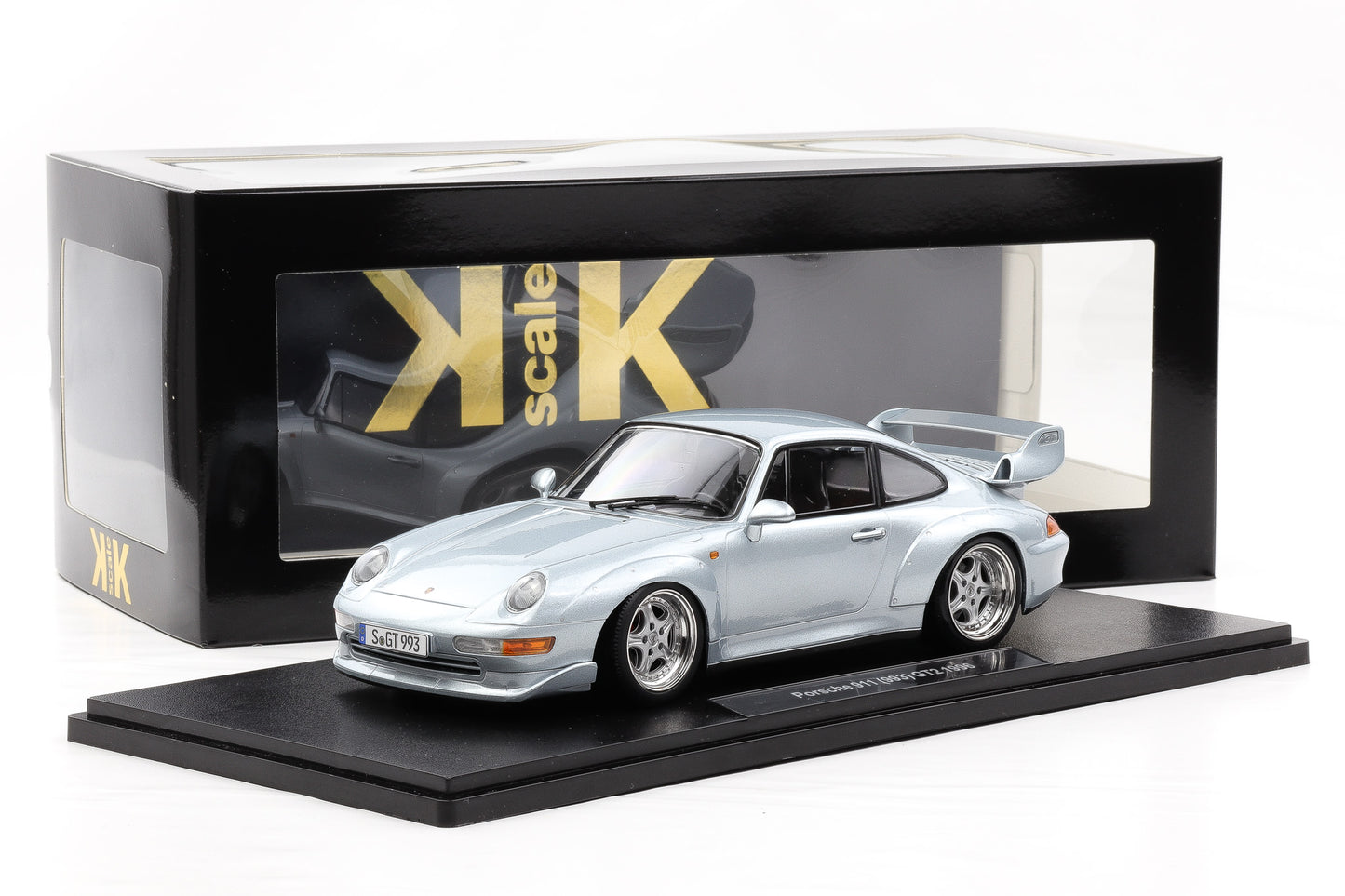 1:18 KK Scale Porsche 911 993 GT2 1996 polarsilber mit Speedline Felgen / Diecast
