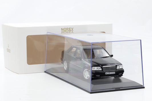 1:18 Norev Mercedes-Benz C36 AMG W202 1993 obsidianschwarz + Vitrine