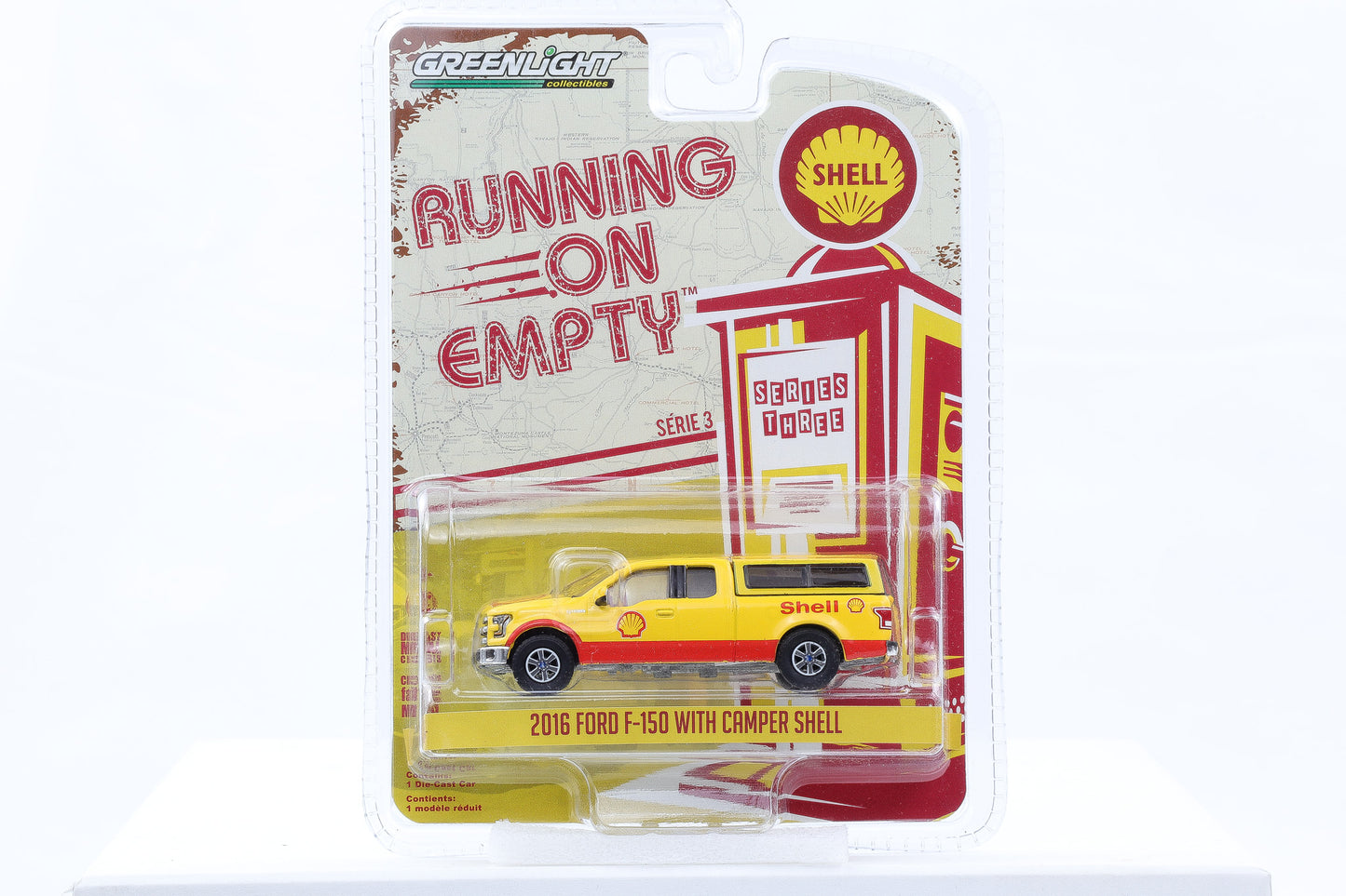 1:64 Greenlight 2016 Ford F-150 w/Camper Shell Running on Empty Series