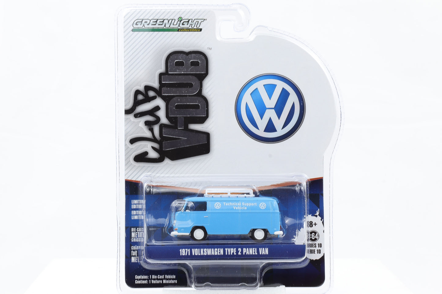 1:64 Greenlight 1971 Volkswagen Type 2 Panel Van Technical Support V-DUB Series