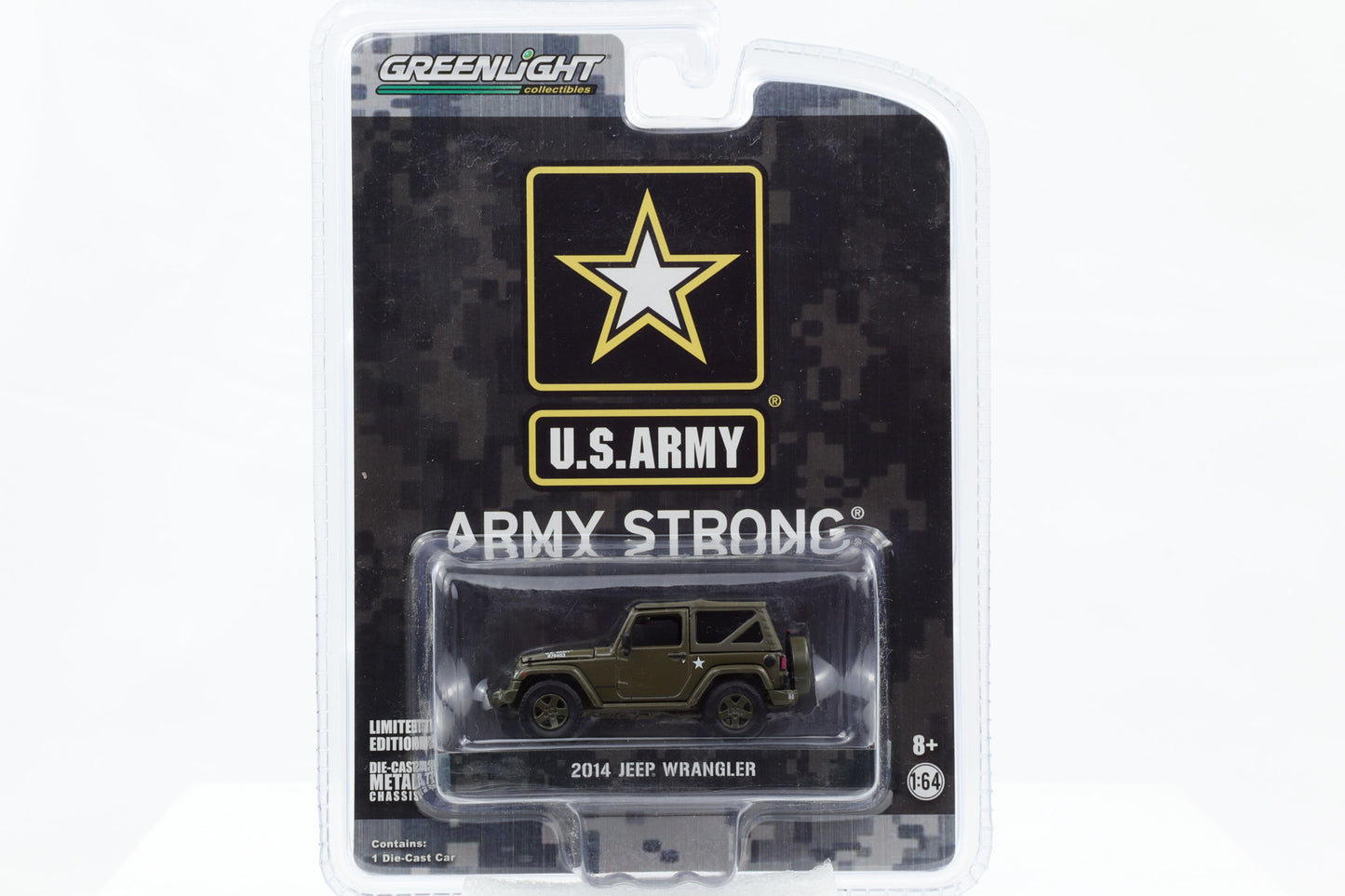 1:64 Greenlight 2014 Jeep Wrangler dunkelgrün U.S. Army Strong