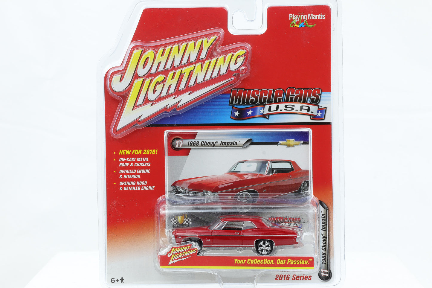 1:64 Johnny Lightning 1968 Chevy Impala rot Muscle Cars USA