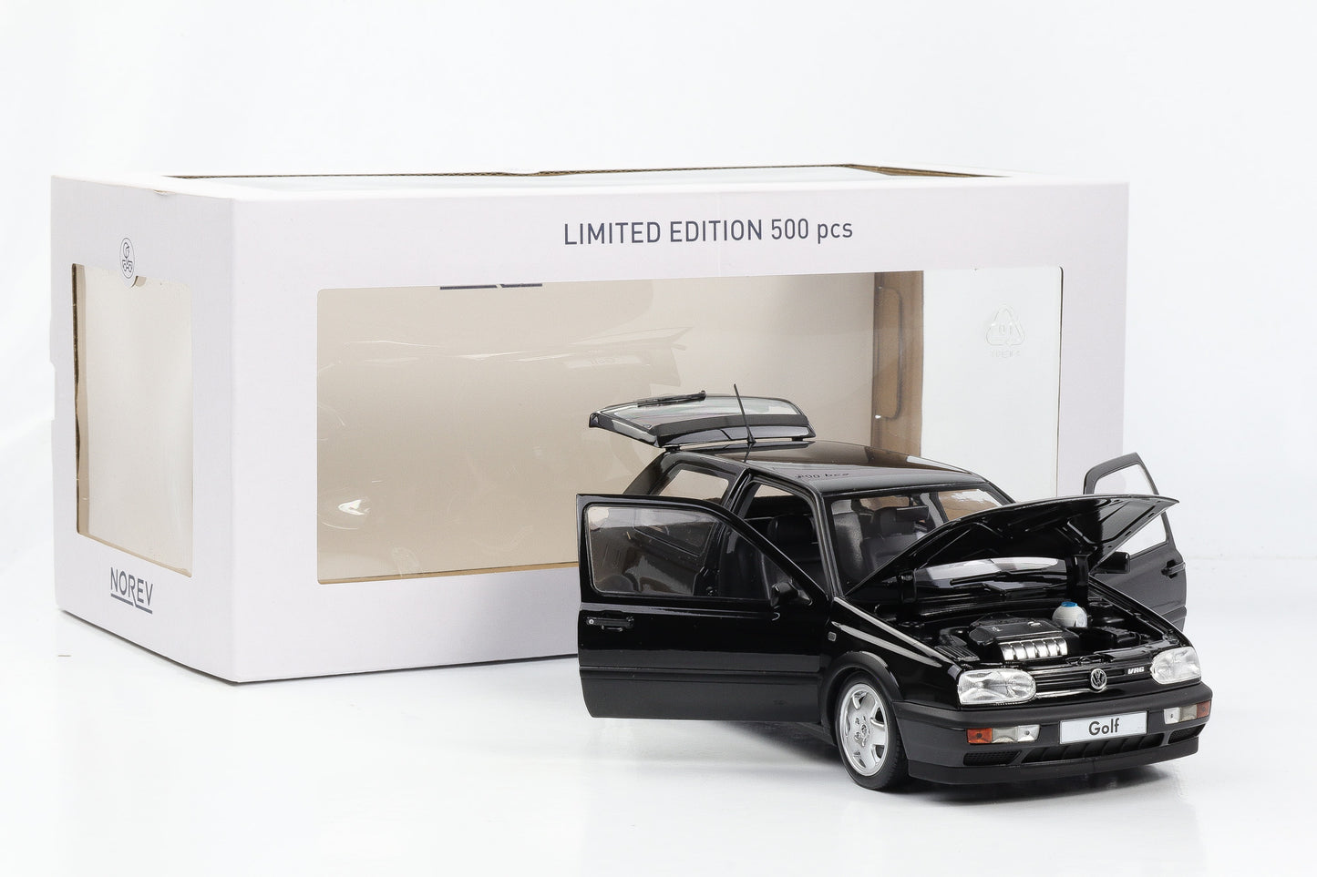 1:18 Norev Volkswagen Golf III 3 VR6 VW Rabbit VR6 1996 black full opening limited