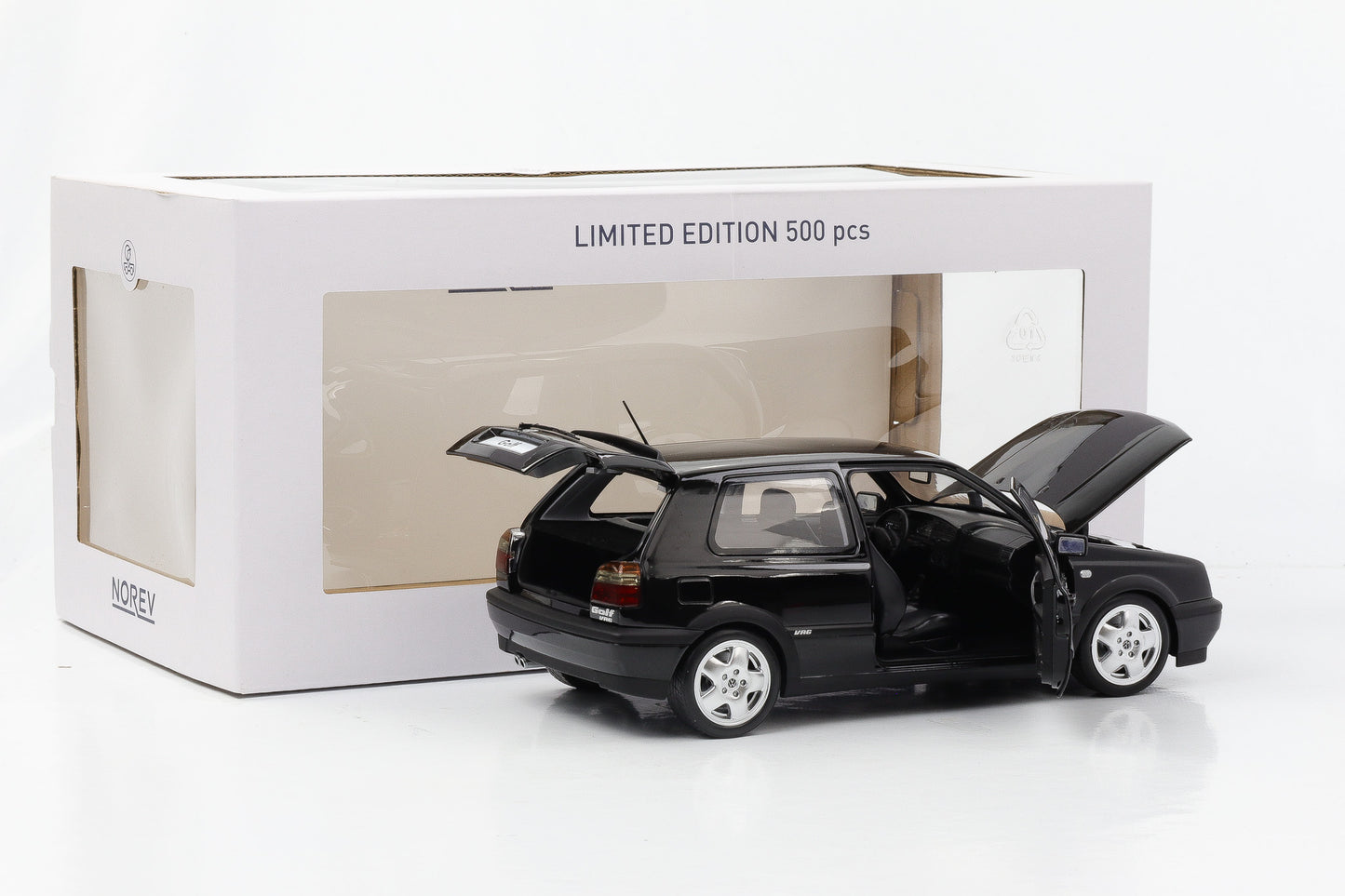 1:18 Norev Volkswagen Golf III 3 VR6 VW Rabbit VR6 1996 black full opening limited