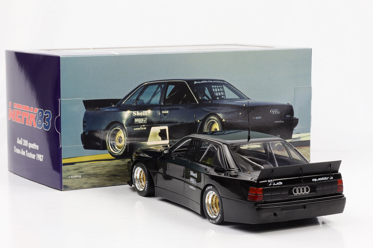 1:18 Audi 200 quattro Trans-Am Testcar 1987 schwarz Stuck Röhrl Haywood Werk83