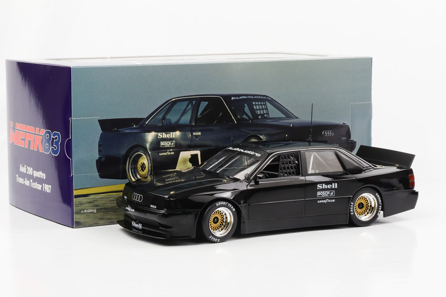 1:18 Audi 200 quattro Trans-Am Testcar 1987 schwarz Stuck Röhrl Haywood Werk83